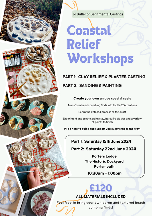 Coastal Relief Workshop - Saturday 15th June & Saturday 22nd June 10:30-1:00pm