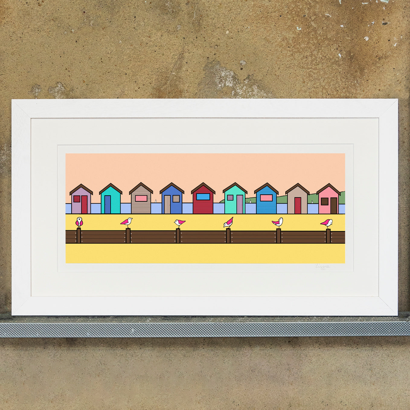 Beach Hut Parade - Art Print