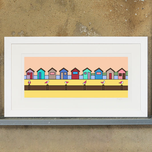 Beach Hut Parade - Art Print