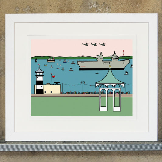 Big Lizzie (HMS Queen Elizabeth R08) - Southsea, Portsmouth - Art Print