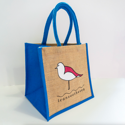 Blue “Seagull” Jute Bag