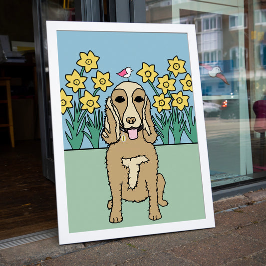 Dog & Daffodils - Poster