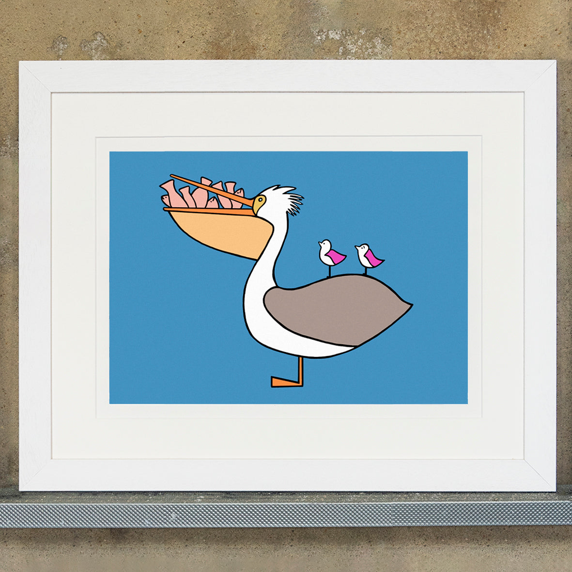 Friends For Supper - Pelican - Art Print