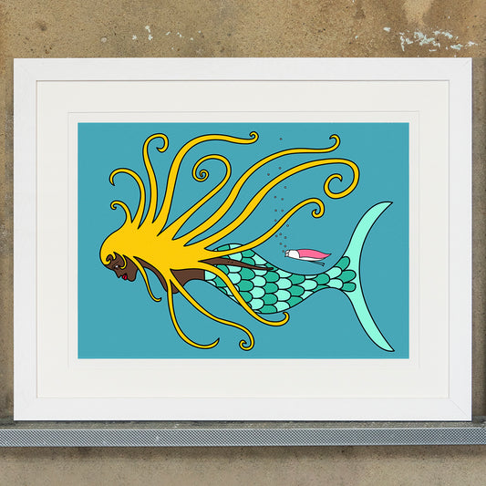 Hairy Mermaid - Art Print