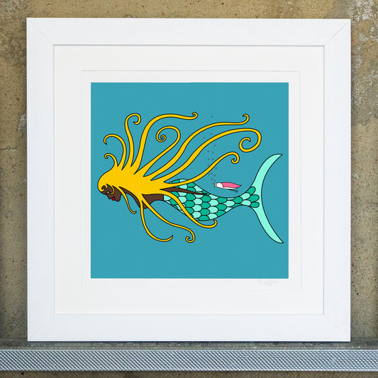 Hairy Mermaid - Square Art Print