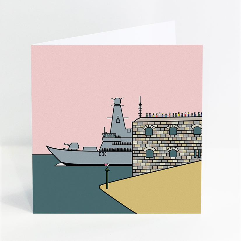 Long Wave Goodbye (HMS Defender D36)- Hotwalls,Portsmouth - Card