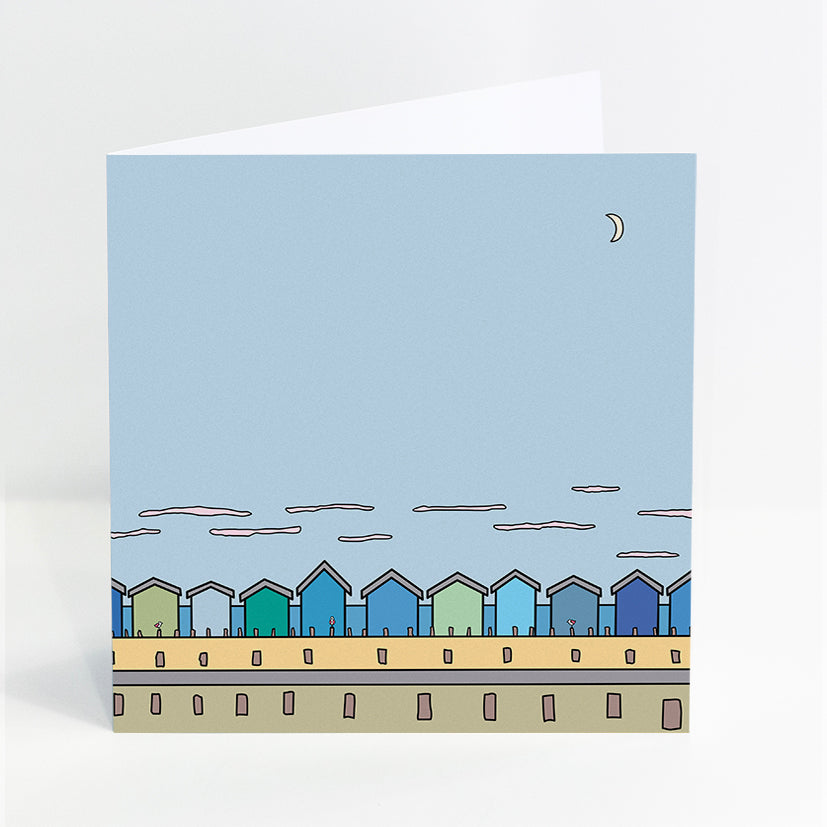 Moonlight Memories - Beach Huts - Card