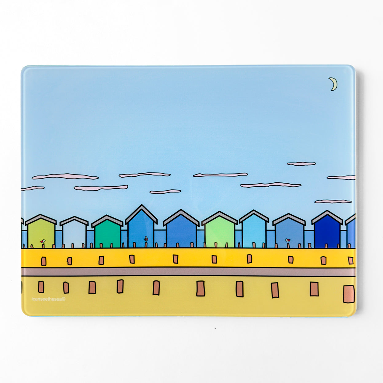 Moonlight Memories - Beach Huts - Worktop Saver