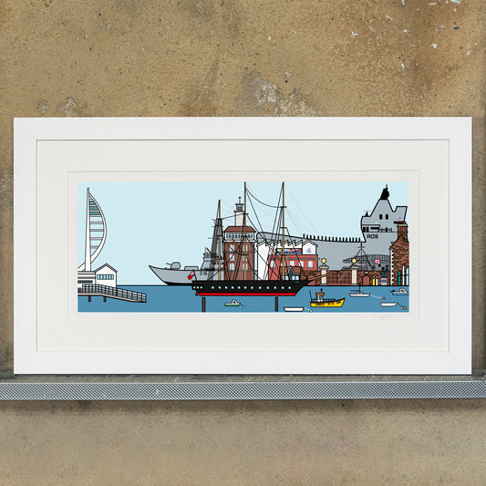 HMS Prince Of Wales (R09) - Historic Dockyard, Portsmouth - Art Print