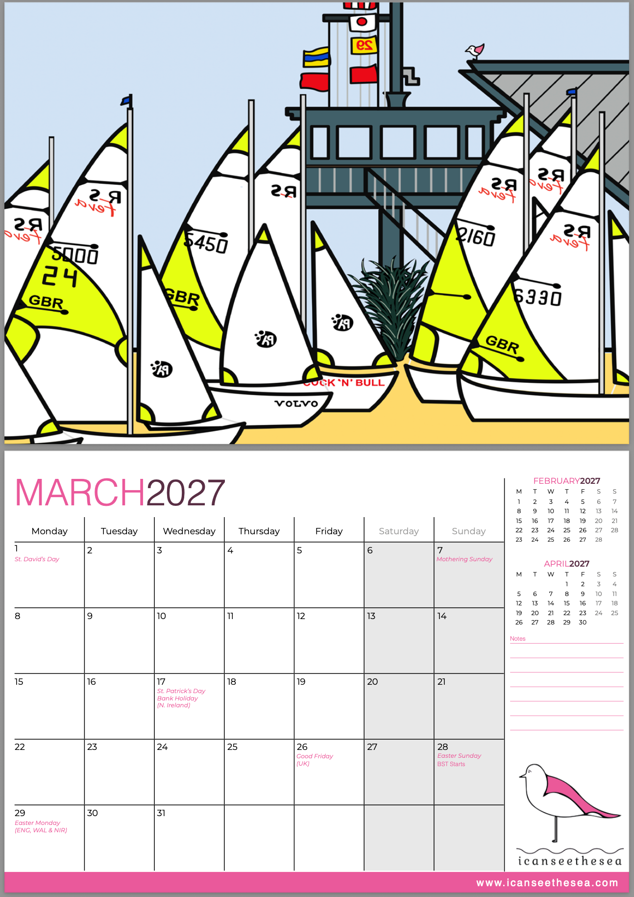 icanseethesea 2027 Calendar