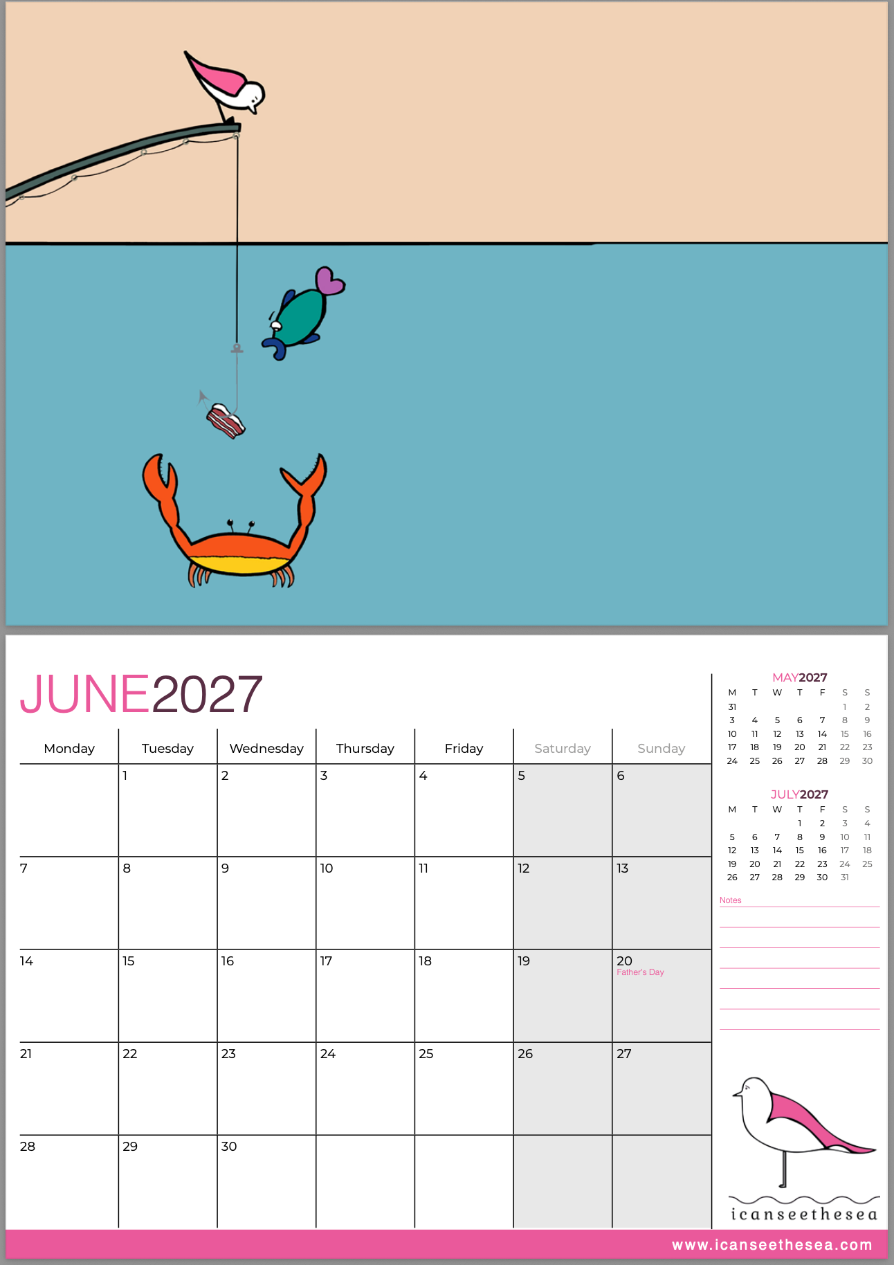 icanseethesea 2027 Calendar