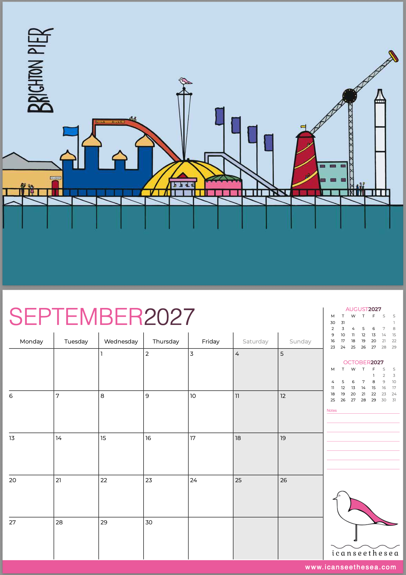 icanseethesea 2027 Calendar