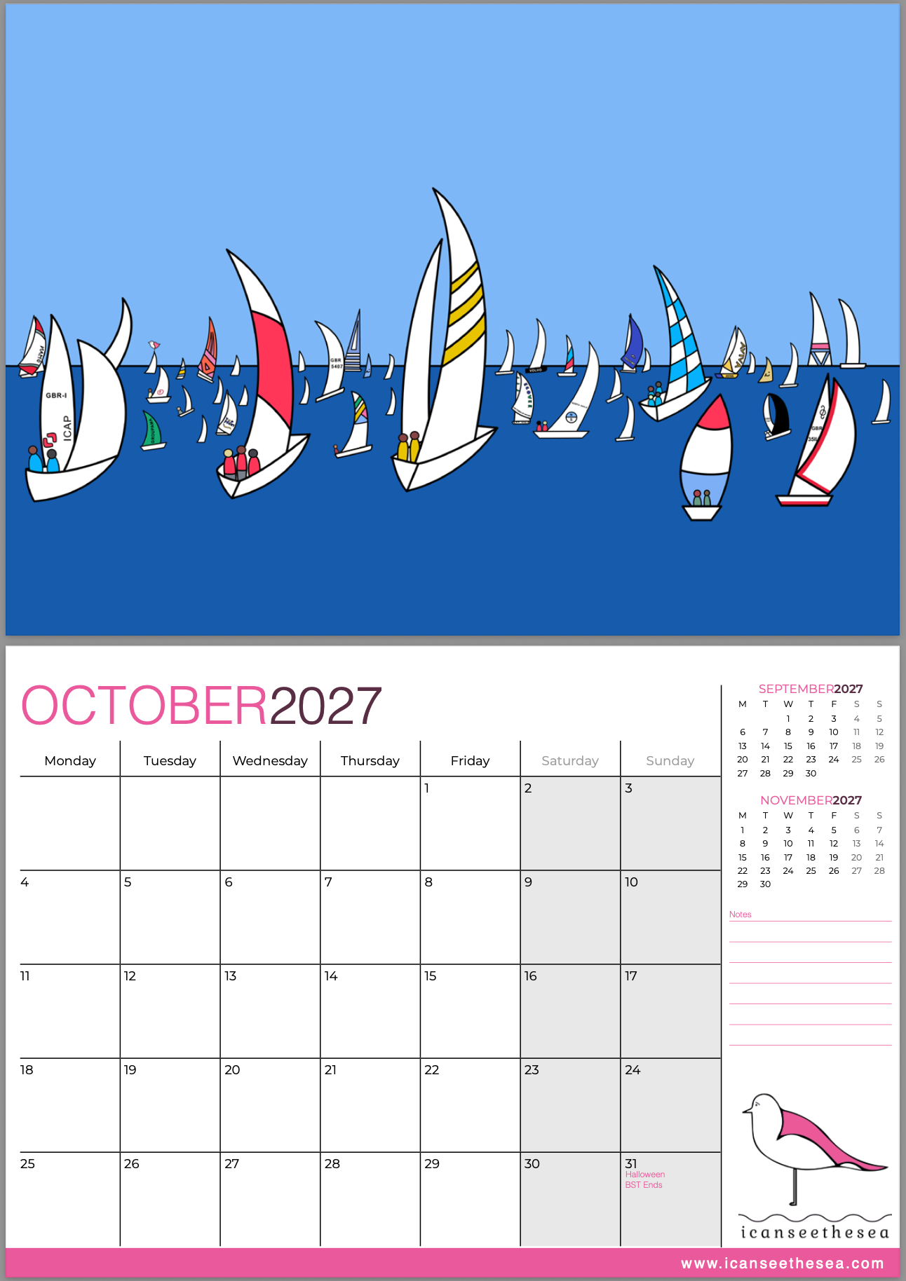 icanseethesea 2027 Calendar