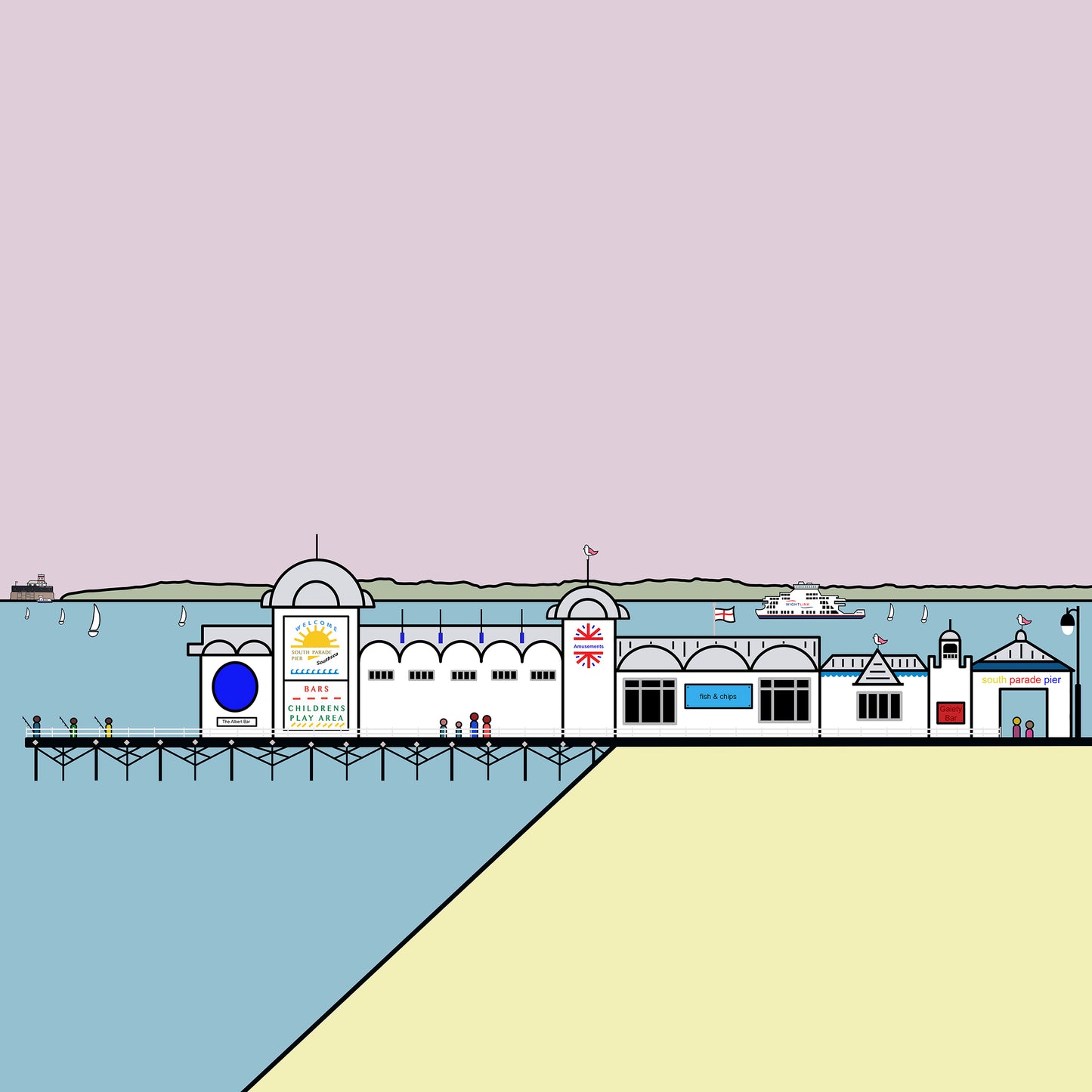 South Parade Pier - Southsea, Portsmouth - Square Art Print